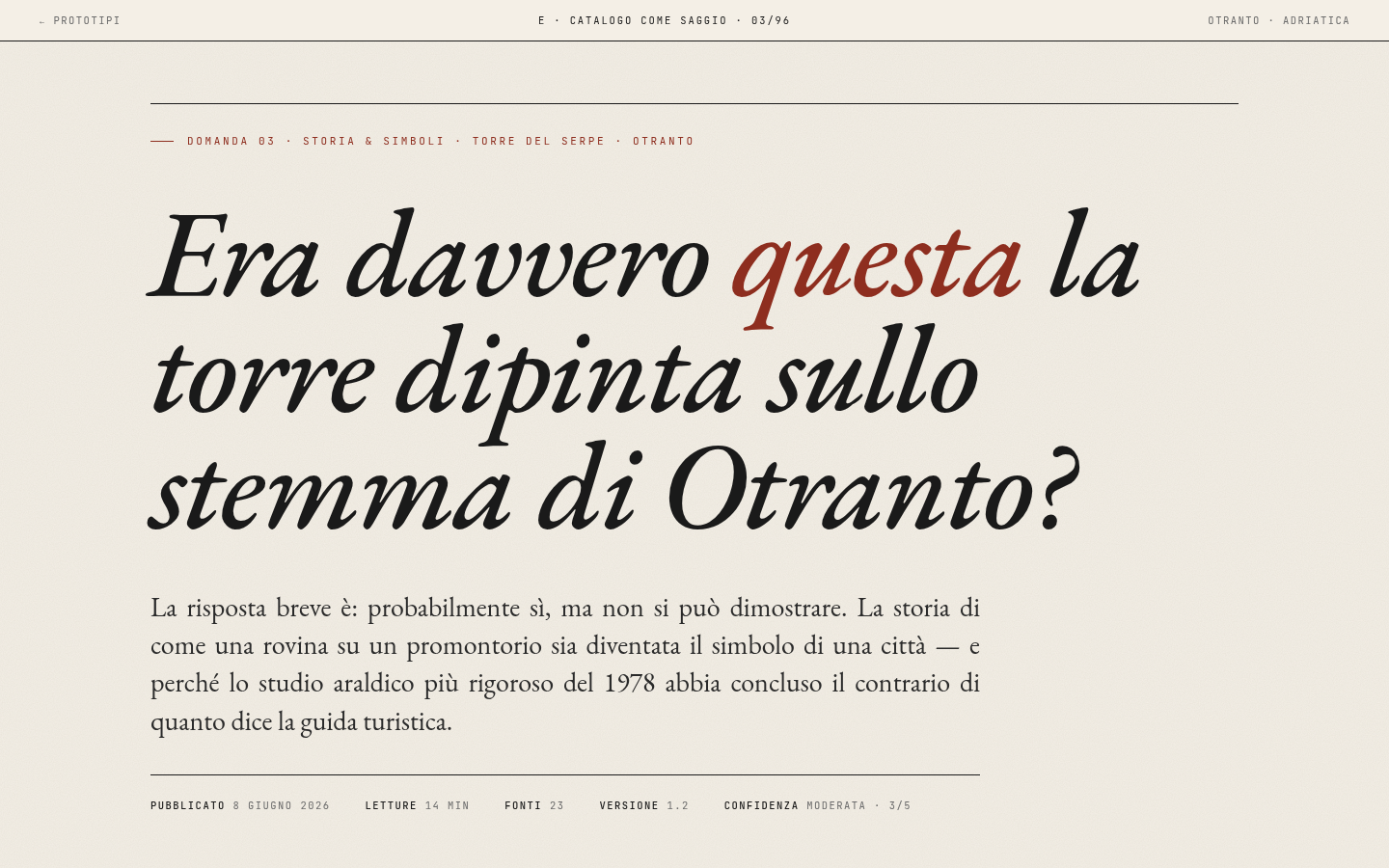 Catalogo come saggio