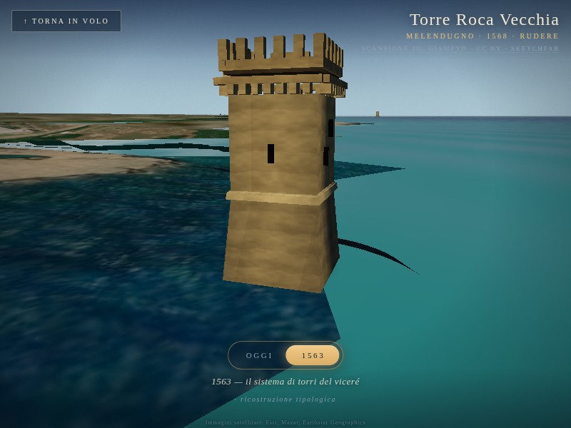 Torre Roca Vecchia ricostruita com'era nel 1563