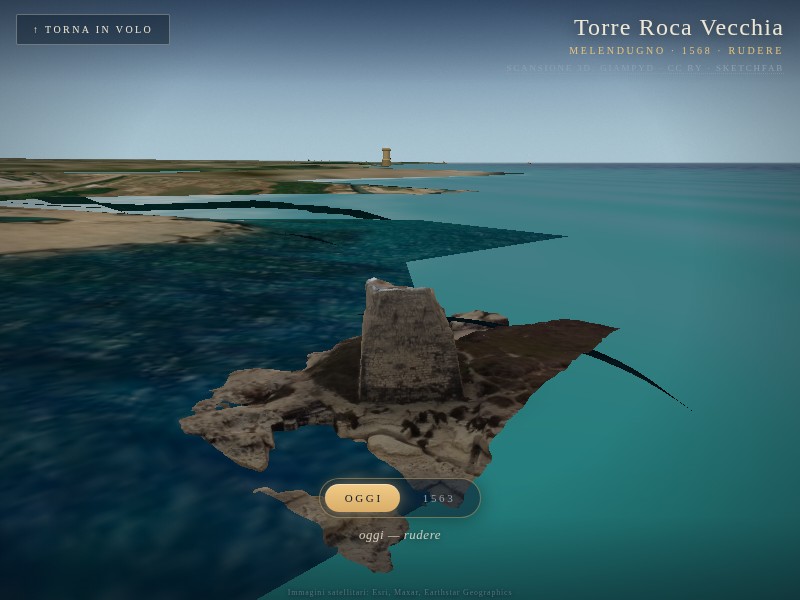 Torre Roca Vecchia oggi, il rudere